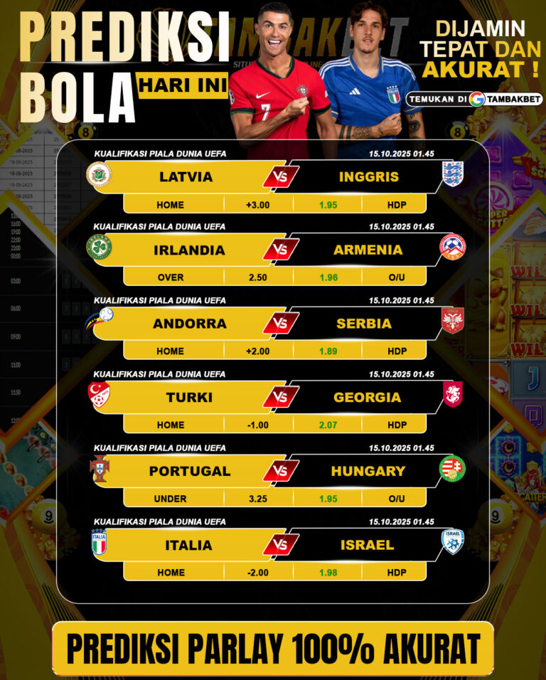 Prediksi Bola Parlay Akurat Dari Tambakbet, Gabung Sekarang Dapatkan Hadiahnya!