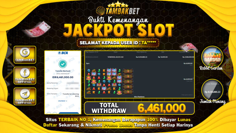 bukti jackpot 6 juta tambakbet
