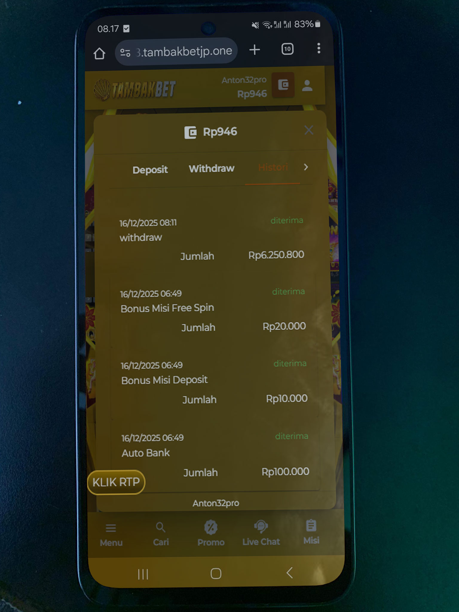 Visual Bukti Gacor Tambakbet