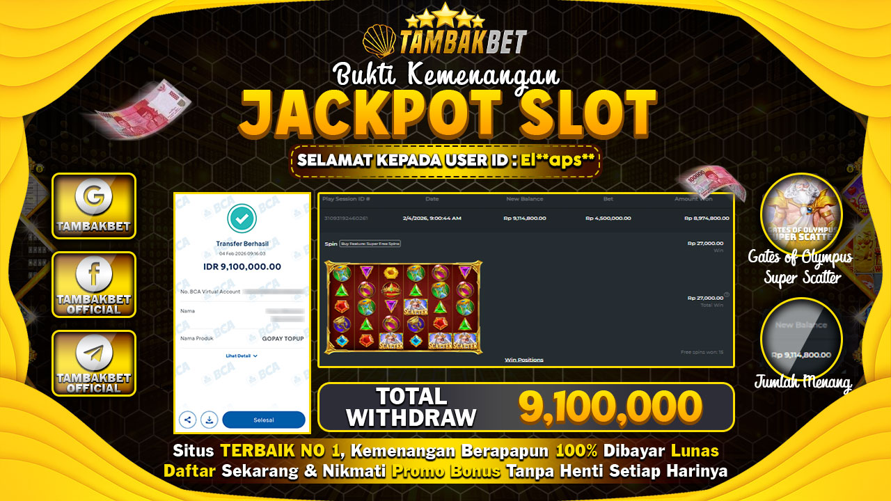 bukti jackpot tambakbet terupdate hari ini tambakbetcore.com