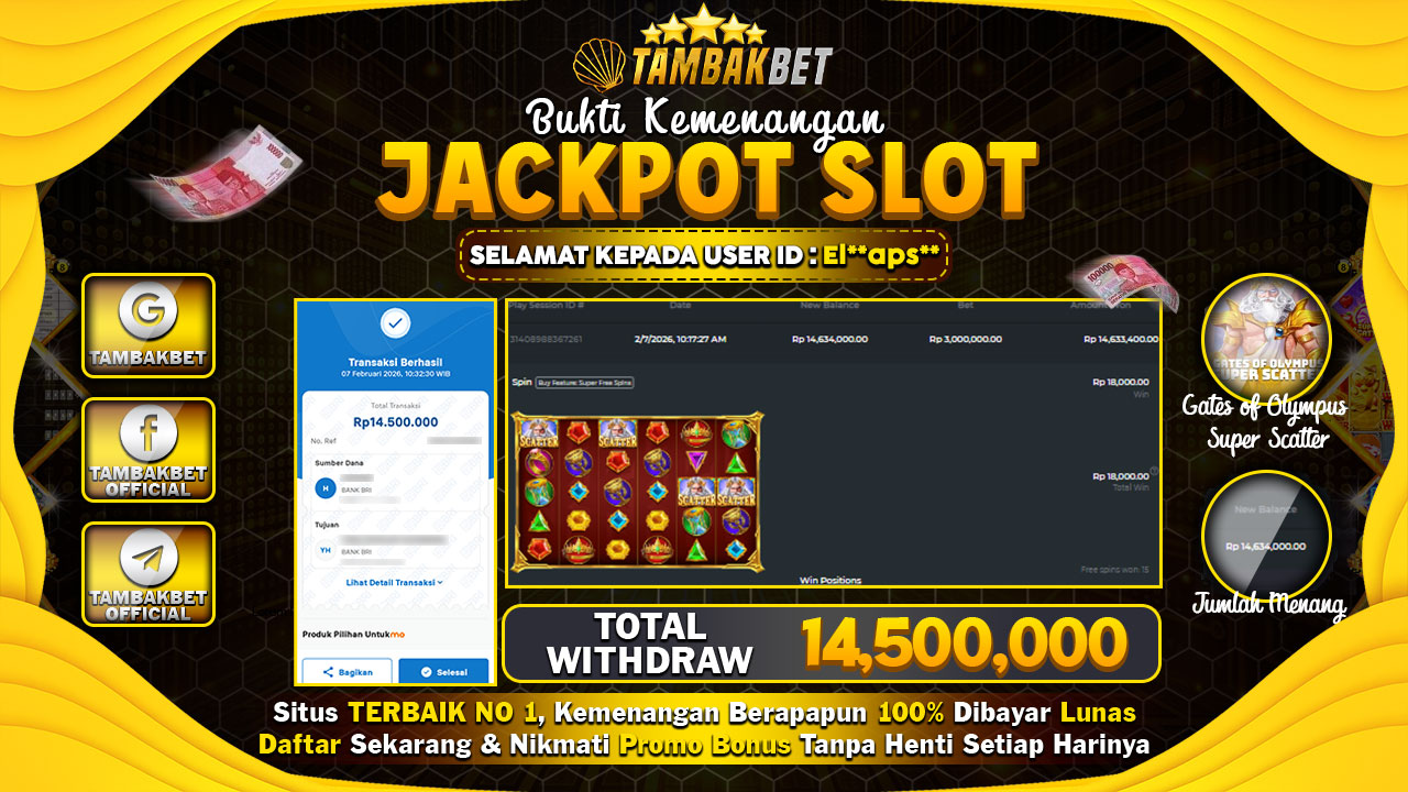 bukti jackpot Tambakbet