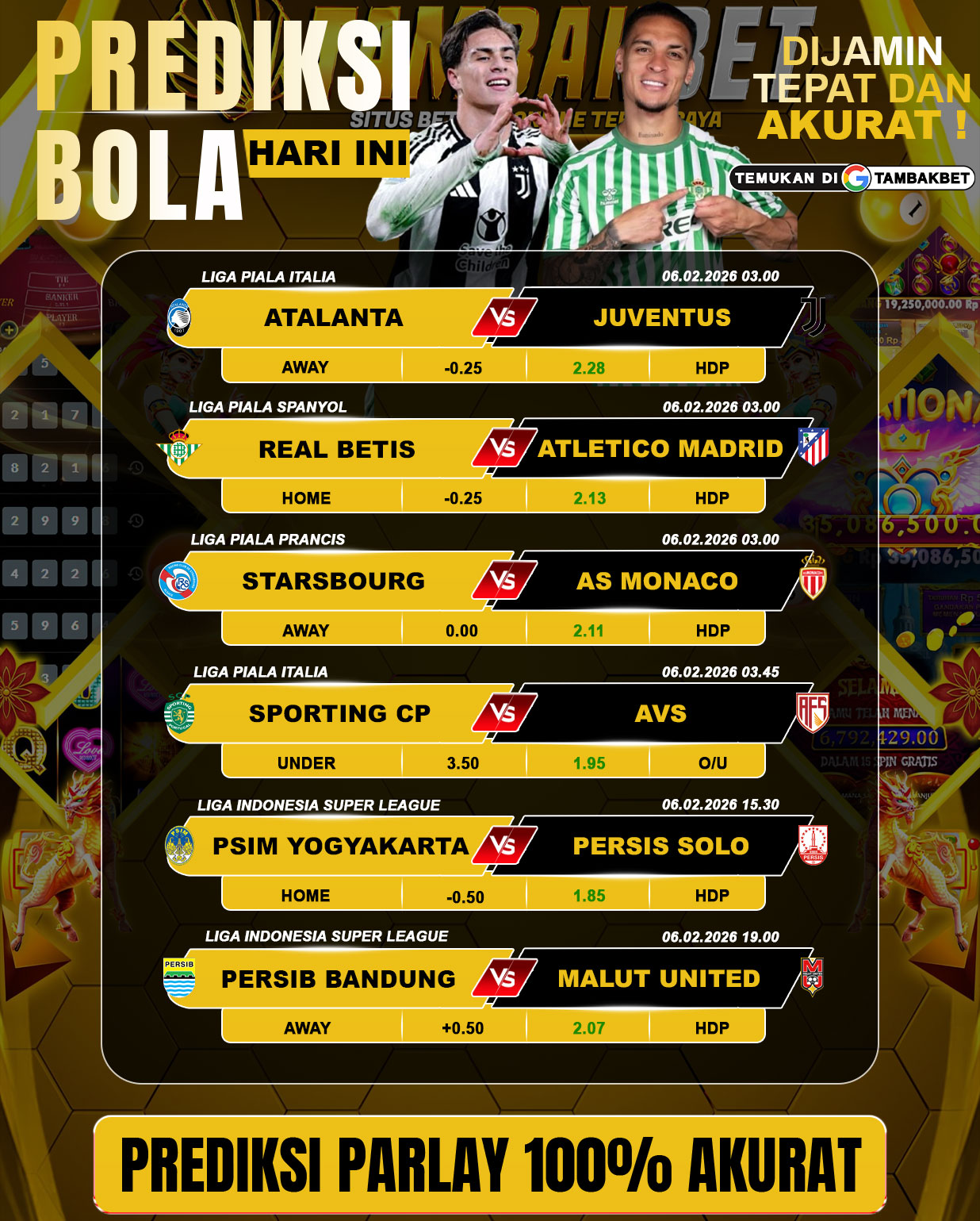 parlay akurat dan terpercaya hari ini TAMBAKBET