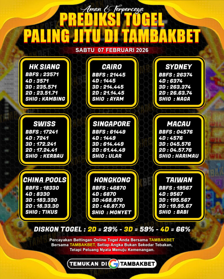 togel akurat Tambakbet TAMBAKBET