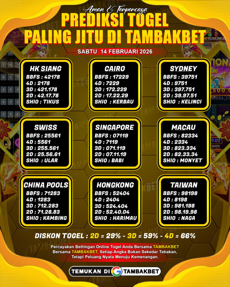 angka togel akurat Tambakbet hari ini TAMBAKBET
