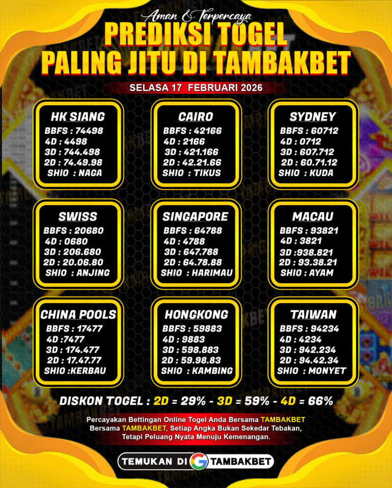 angka togel hari ini TAMBAKBET