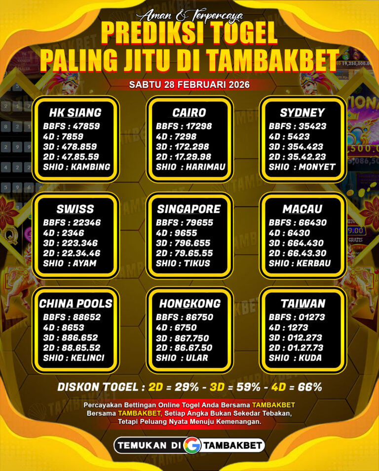 angka togel tambakbet hari ini TAMBAKBET