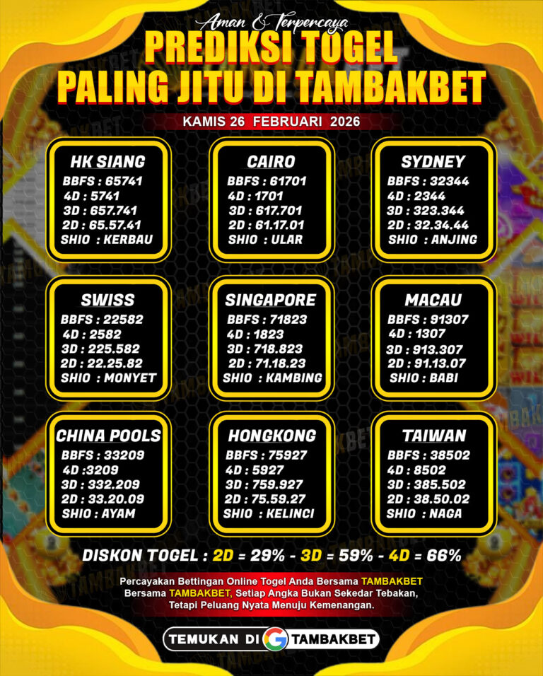 bocoran angka togel akurat Tambakbet