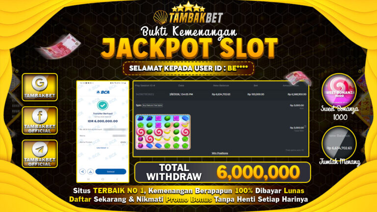 bukti jackpot tambakbet hari ini TAMBAKBET