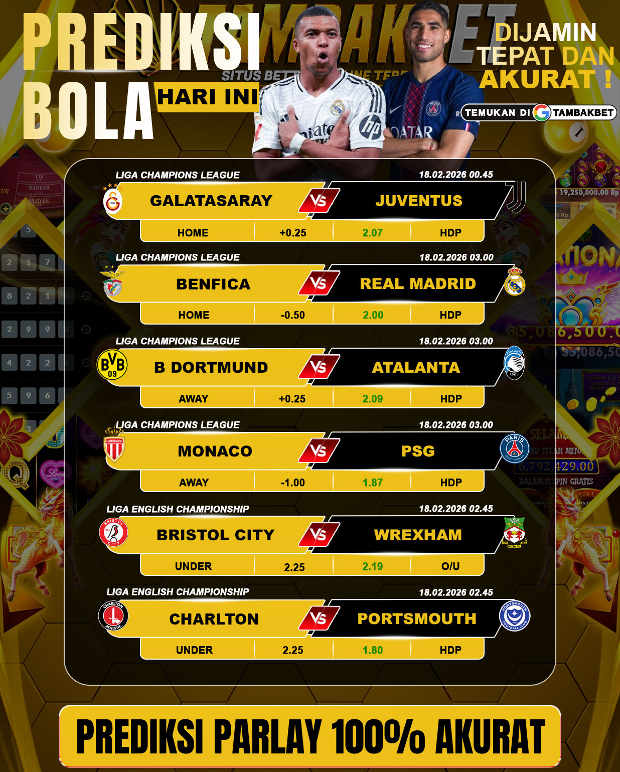 prediksi parlay terbaru TAMBAKBET