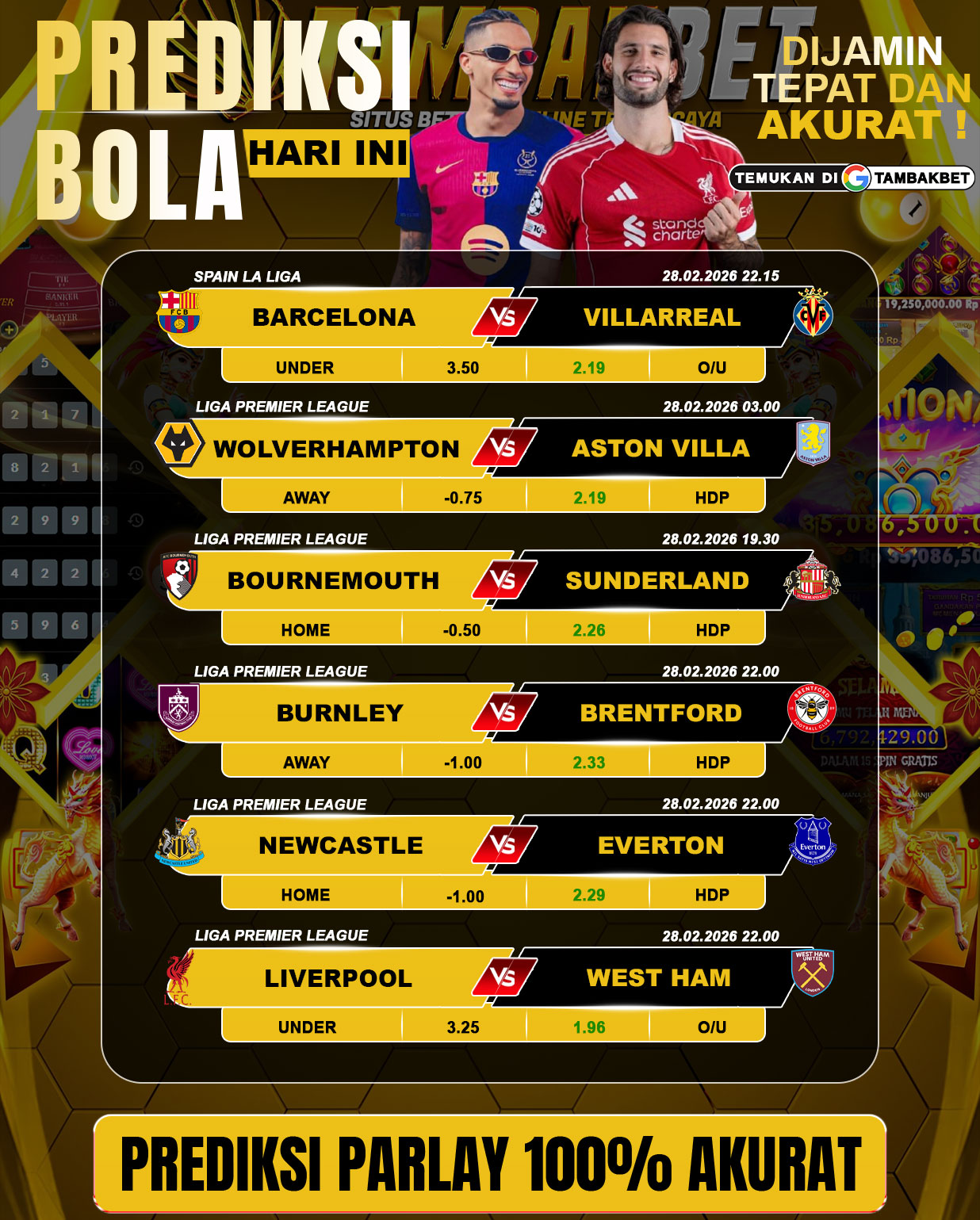 prediksi parlay paling akurat tambakbet