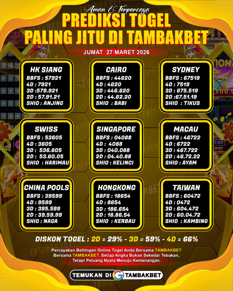 PREDIKSI TOGEL TAMBAKBET